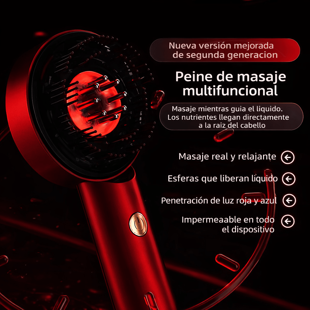 Relaja Tu Cuero Cabelludo En Minutos Y Cuida Tu Cabello Con Nuestro Peine Masajeador Eléctrico - Marceina